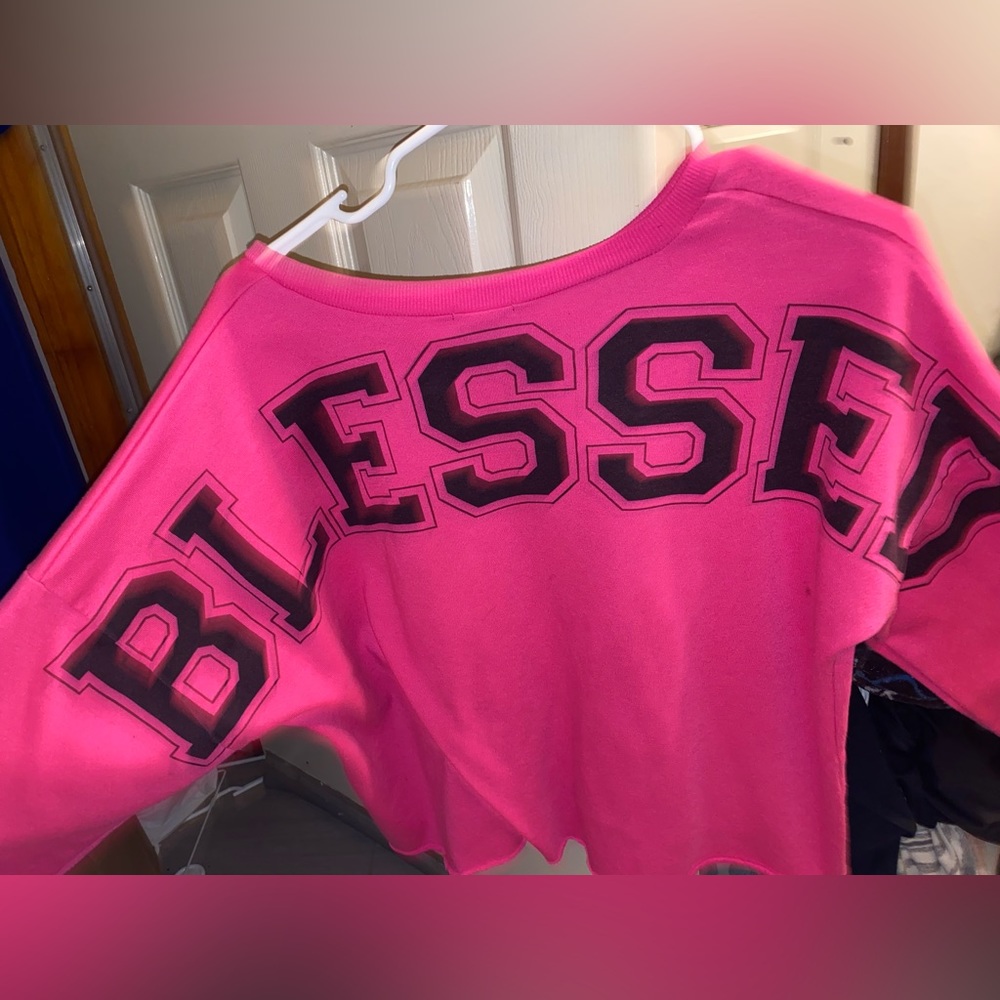 “Blessed” cropped top sweater